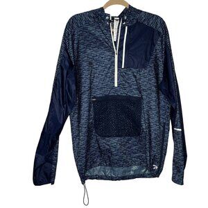 New Balance X J‎ Crew 1/2 Zip Windbreaker Jacket Navy Packable Anorak Blue Large